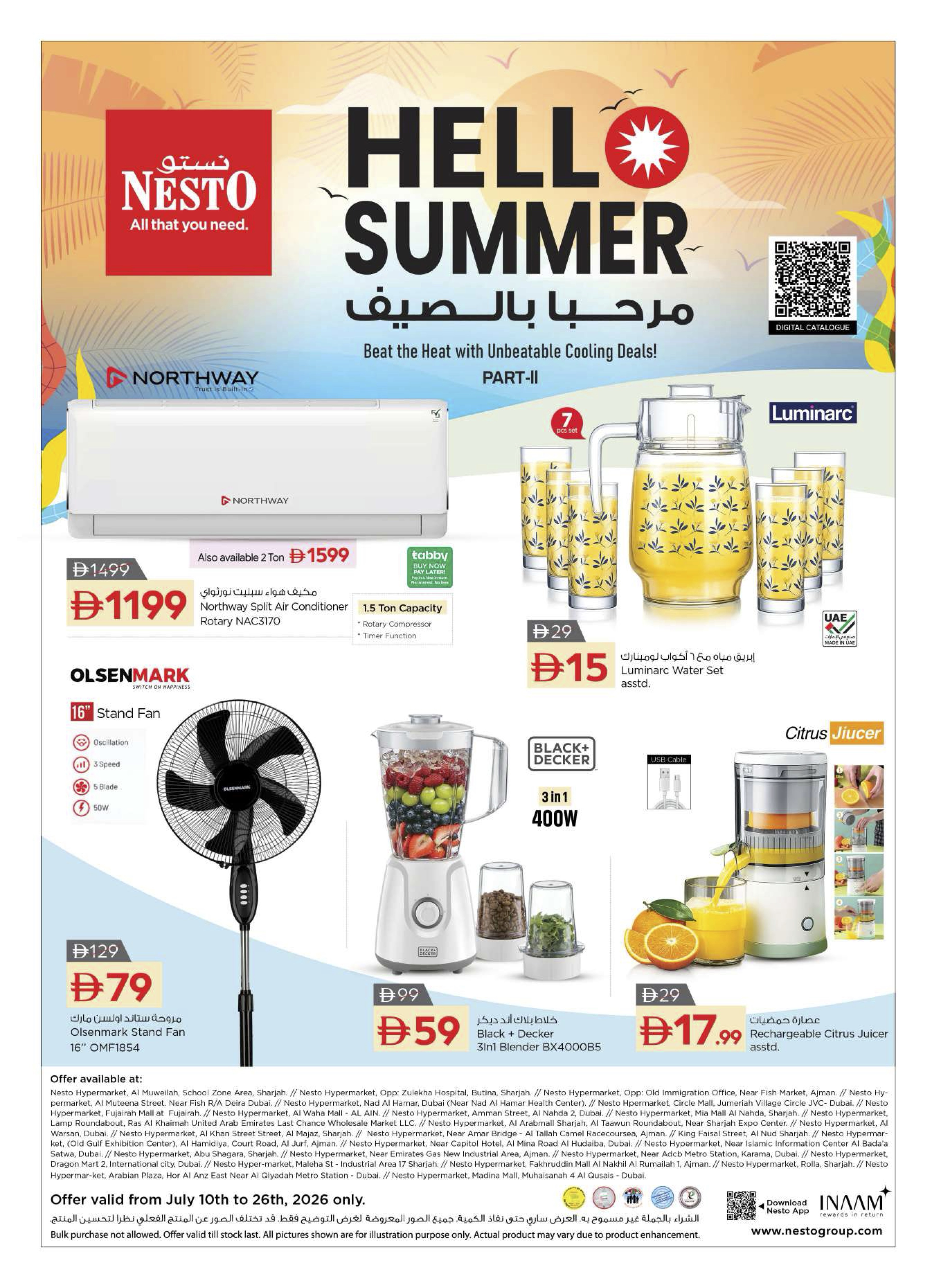 Nesto - Hello Summer Cooling Deals till 26th july 2026